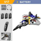 (Vente de Noël anticipée) Avion RC V17 Jet Fighter Stunt - qpgiftsme Argent / Trois Batterie