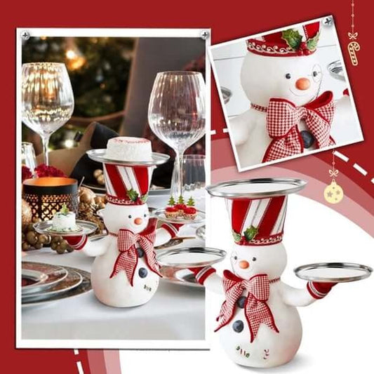 🎄Christmas Snowman Treats Holder - with plate🔥hot sale 🔥