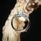 Bague en argent avec diamant turquoise naturelle - qpgiftsme