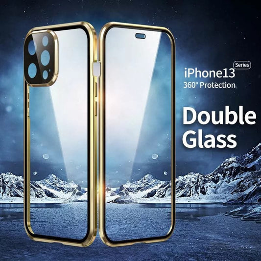 Coque magnétique en verre trempé double face pour iPhone