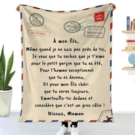 À ma fille / fils - Couverture cadeau chaude (49 % de réduction aujourd'hui) - qpgiftsme Mère en fils / 130x150 CM