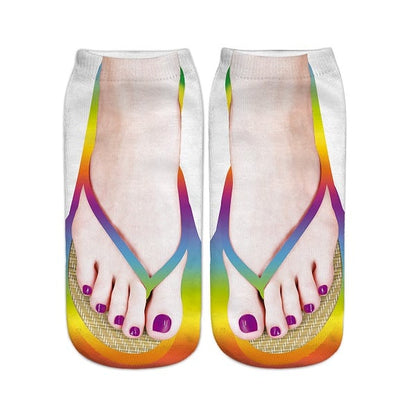 (Achetez 3 économisez 15%et livraison gratuite🔥) Femme Manicure Print Flip Flop Chaussettes