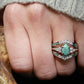 Bague en argent avec diamant turquoise naturelle - qpgiftsme