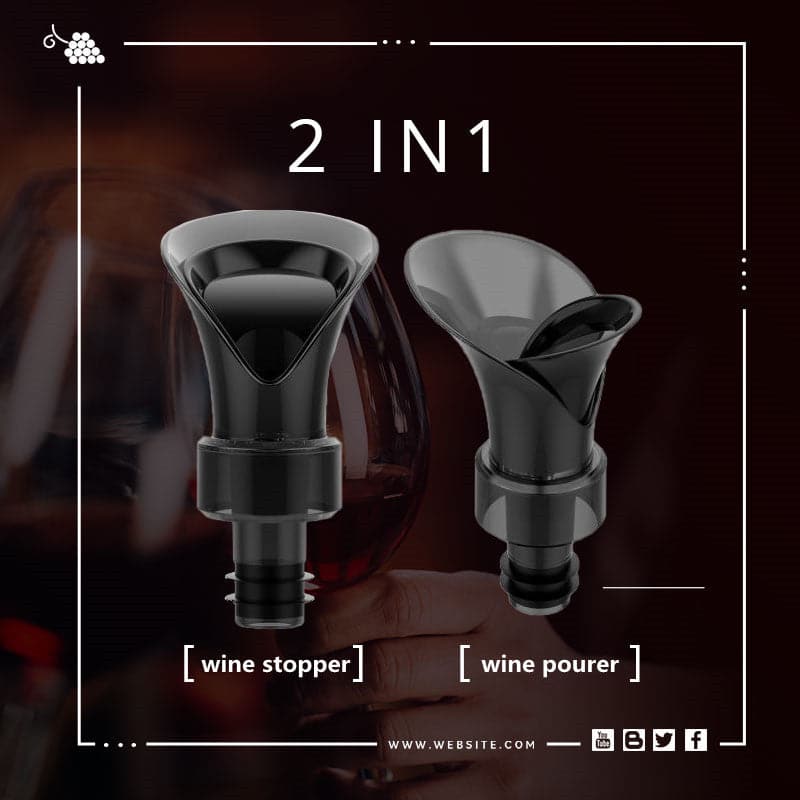 Bouchon de vin rouge 2 en 1 (2 achet¨¦s, 1 gratuit) - qpgiftsme